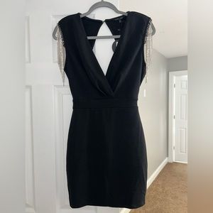 Apricot Lane boutique, black, V-neck, body con dress, size small